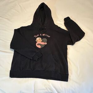 Black Hoodie with Graphic Design Tom Felton